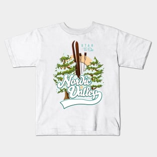 Nordic Valley Utah Ski logo Kids T-Shirt